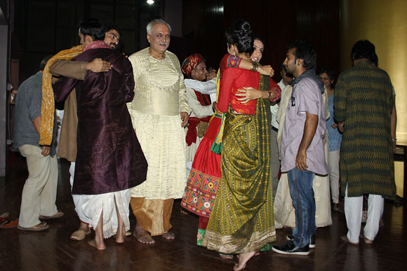 Utkarsh Majumdar with other actors before the play