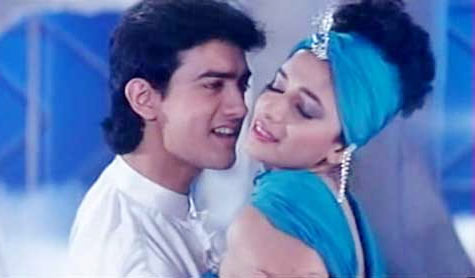 Aamir Khan and Madhuri Dixit in Dil