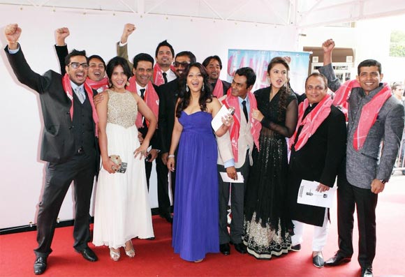 Anurag Kashyap with the cast and crew of Gangs Of Wasseypur at Cannes