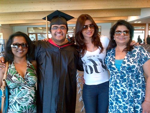 Priyanka Chopra with her brother and friends