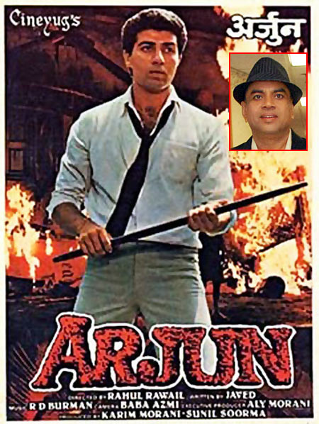 Movie poster of Arjun. Inset: Paresh Rawal