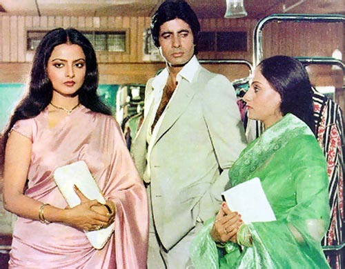 Rekha, Amitabh Bachchan and Jaya Bachchan in Silsila