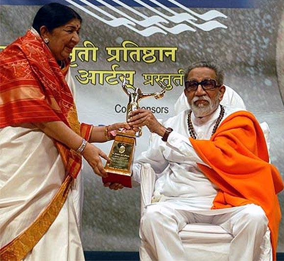 Lata Mangeshkar and Bal Thackeray