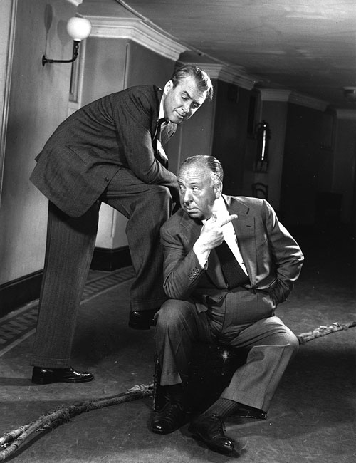 Alfred Hitchcock with James Stewart