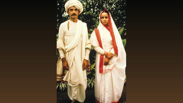 Ben Kingsley as the Mahatma and Rohini Hattangadi as Kasturba in the film
