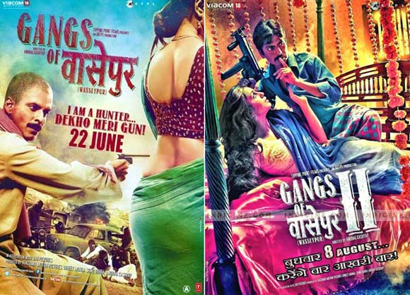 Movie posters of Gangs Of Wasseypur 1 and 2
