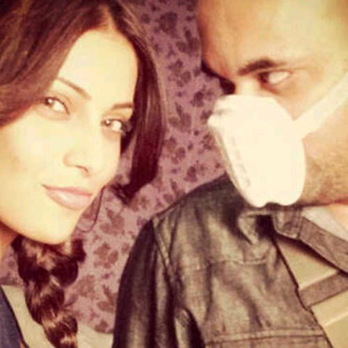 Suparn Verma and Bipasha Basu on the sets of Aatma