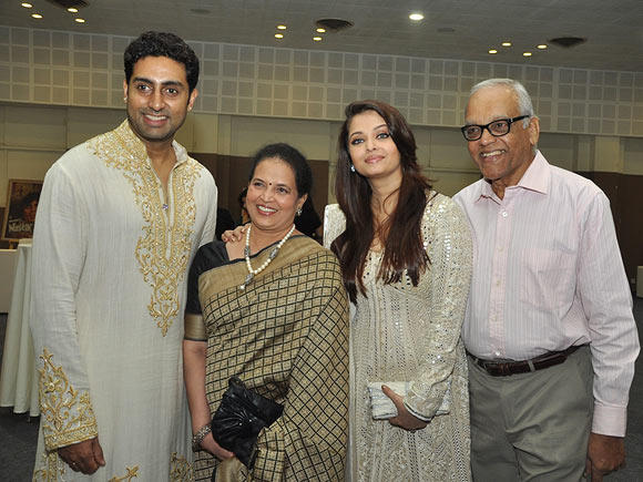 Abhishek Bachchan, Vrinda Rai, Aishwarya Rai Bachchan and Krishnaraj Rai