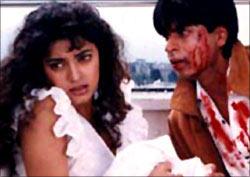 Juhi Chawla and Shah Rukh Khan in Darr