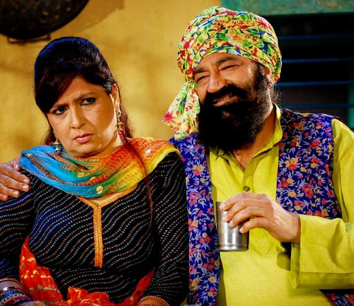 Jaspal Bhatti with wife Savita