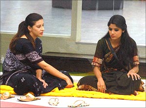 Sana Khan and Sayantani Ghosh in Bigg Boss 6