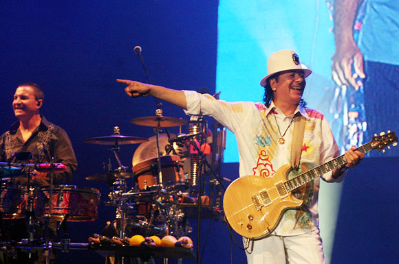 Carlos Santana performs during his concert in Delhi