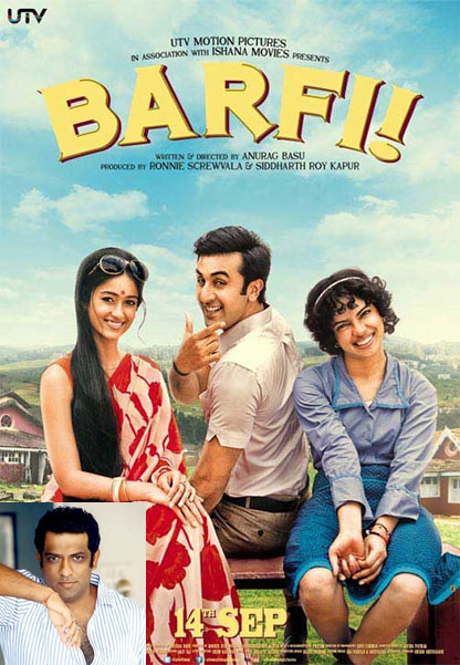 The Barfi! poster. Inset: Anurag Basu