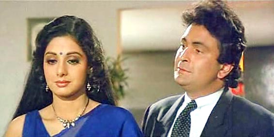 Rishi Kapoor and Sridevi in Chandni