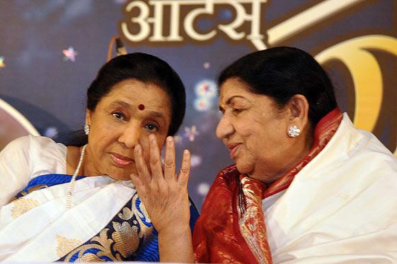 Lata Mangeshkar and Asha Bhosle. Photograph: Pradeep Bandekar