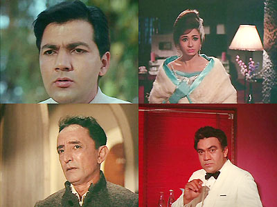 Clockwise: Prem Chopra, Helen, Premnath and Rashid Khan