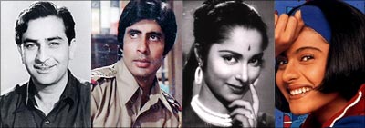 Raj Kapoor, Amitabh Bachchan, Waheeda Rehman and Kajol