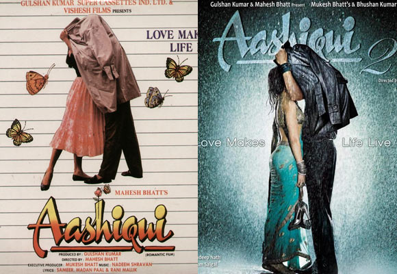 Left: Movie poster of Aashiqui (1990). Right: Movie poster of Aashiqui-2