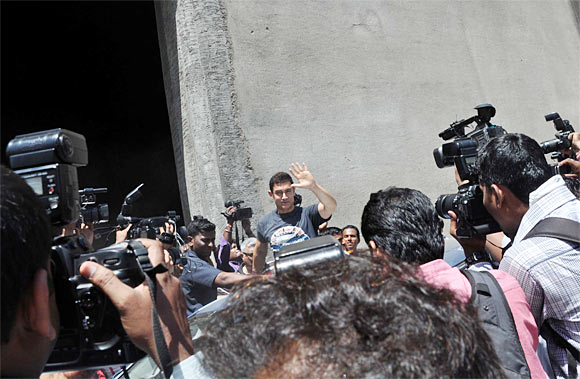 Aamir Khan with the media