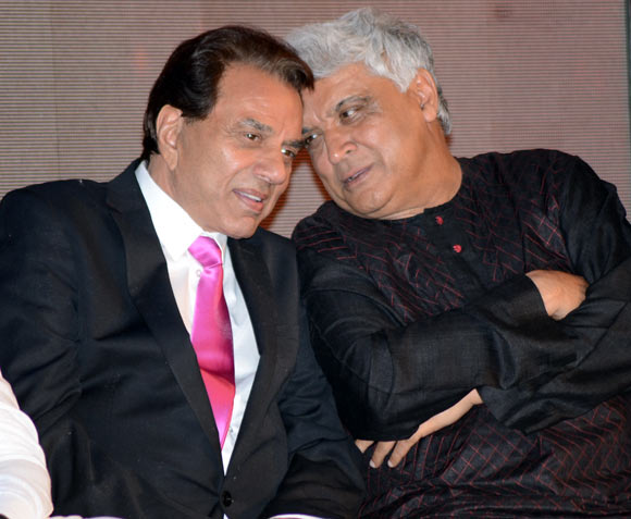 Dharmendra and Javed Akhtar