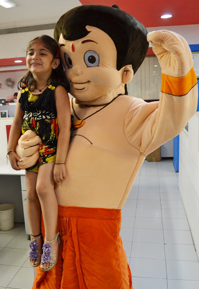 Chhota Bheem with  young fan