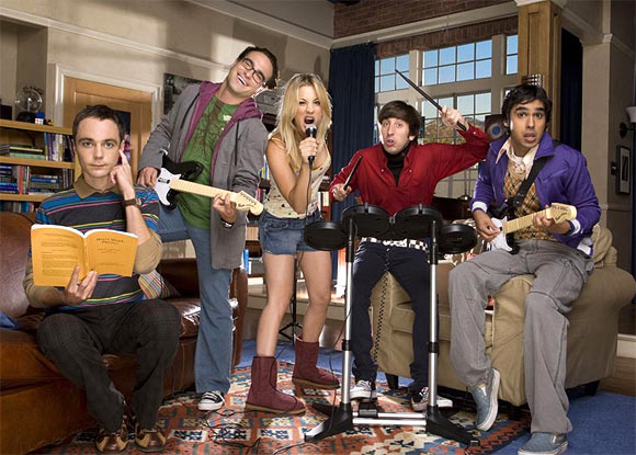 Jim Parsons, John Galecki, Kaley Cuoco, Simon Helberg and Kunal Nayyar in The Big Bang Theory