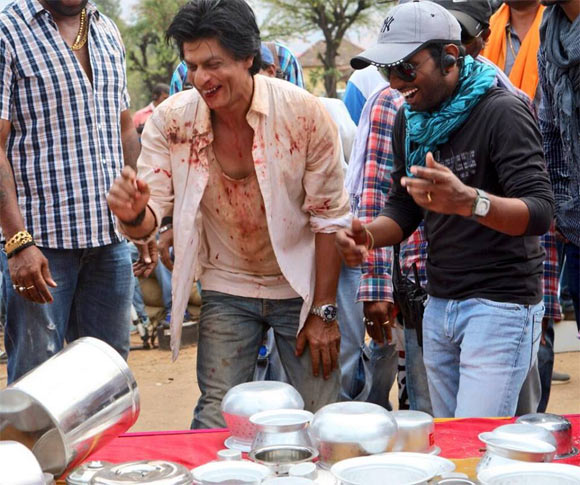 Shah Rukh Khan on the sets of Chennai Express