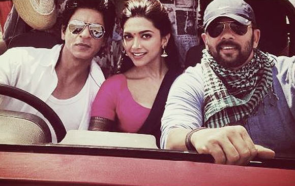 Shah Rukh Khan, Deepika Padukone and Rohit Shetty