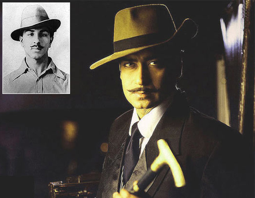 Ajay Devgn as Shaheed Bhagat Singh in The Legend Of Bhagat Singh. Inset: Bhagat Singh