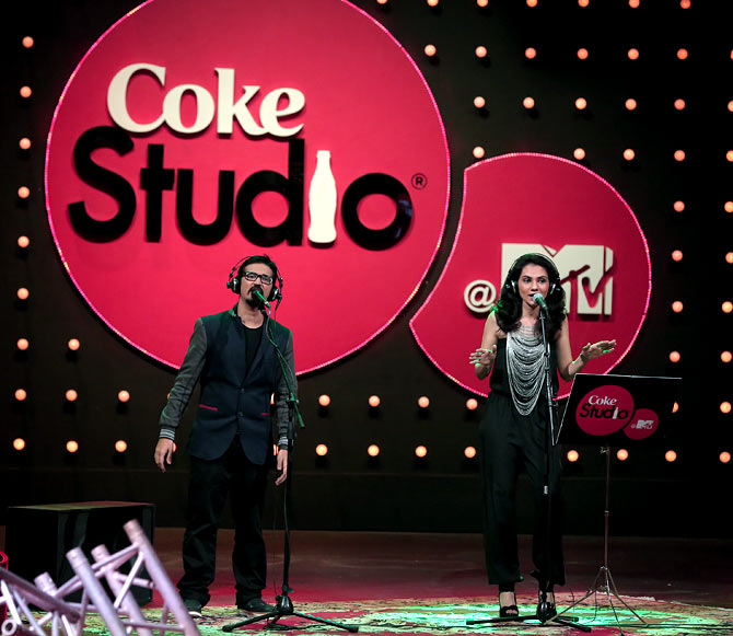 Amit Trivedi and Tanvi Shah perform for Coke Studio@MTV