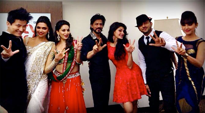 Meiyang Chang, Deepika Padukone, Madhuri Dixit, Shah Rukh Khan, Jaqueline Fernandez, Honey Singh, Neeti Mohan