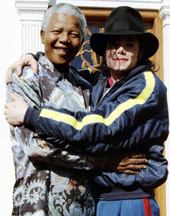Nelson Mandela with Michael Jackson