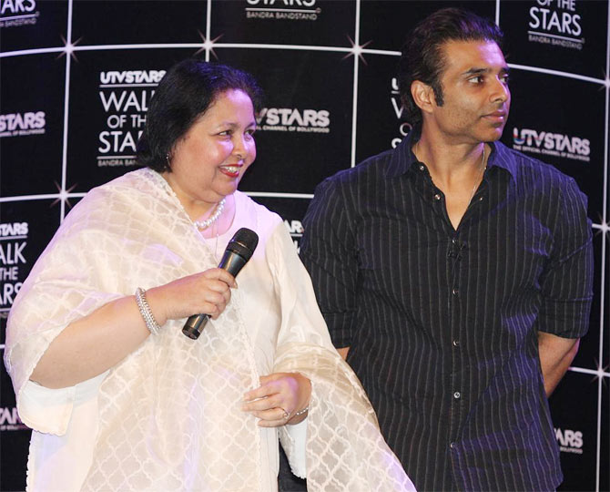 Uday Chopra with his mother Pamela Chopra