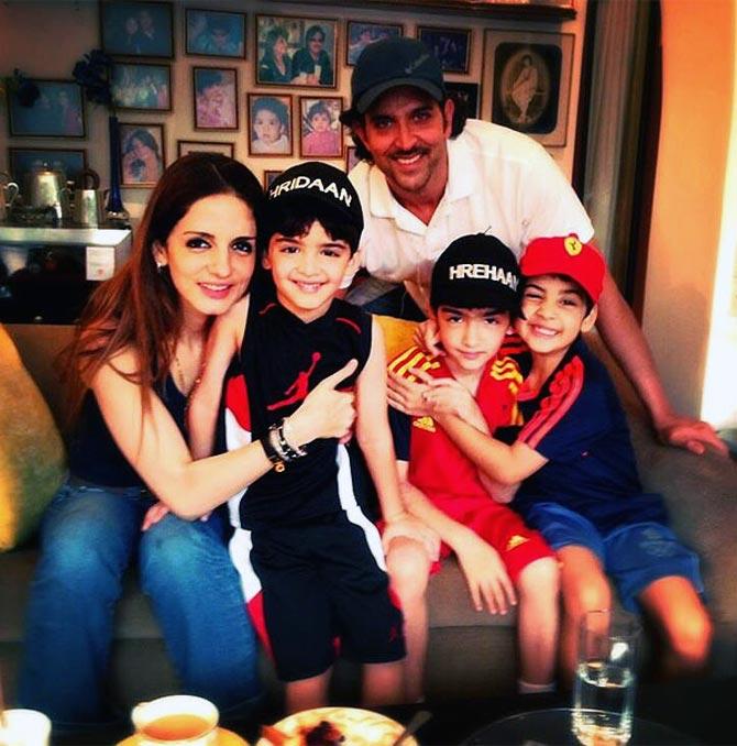 Sussane, Hridaan, Hrehaan and Hrithik Roshan