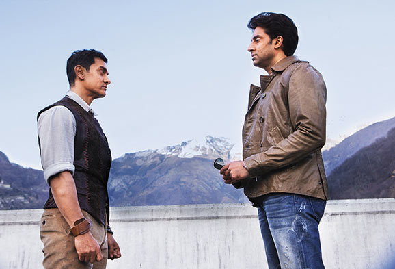 Aamir Khan and Abhishek Bachchan in Dhoom 3