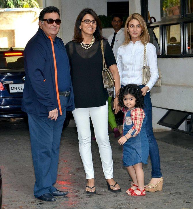 Rishi and Neetu Kapoor, Riddhima Kapoor Sahni and Samara