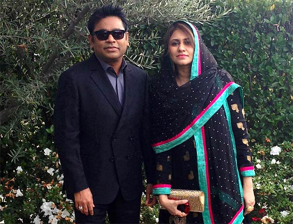 A R Rahman with wife Saira Banu