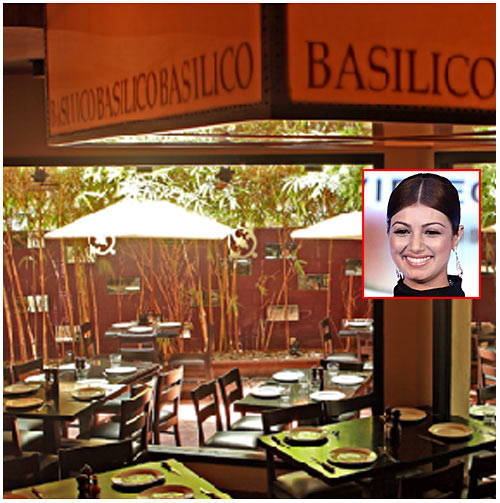 Cafe Basilico in Bandra. Inset: Ayesha Takia