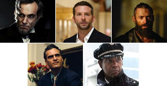 Daniel Day-Lewis, Bradley Cooper, Hugh Jackman, Joaquin Phoenix, Denzel Washington