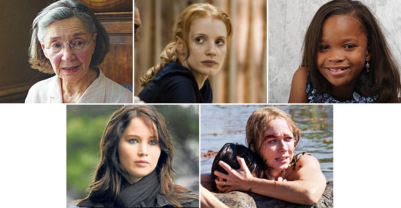 Emmanuelle Riva, Jessica Chastain, Quevanzhane Wallis, Jennifer Lawrence, Naomi Watts