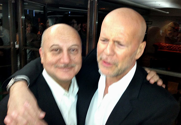 Bruce Willis and Anupam Kher