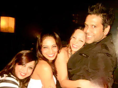 Bipasha Basu, Deanne Pandey and Rocky S with friends