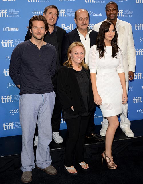 Bradley Cooper, director David O. Russell, Jacki Weaver, Anupam Kher, Jennifer Lawrence, and Chris Tucker
