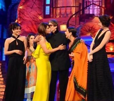 Amitabh Bachchan with Priyanka Chopra, Farah Khan, Bipasha Basu, Vidya Balan and Anushka Sharma