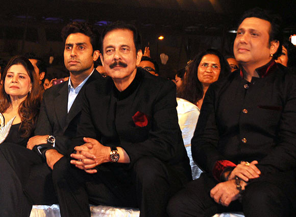 Sapna Mukherjee, Abhishek Bachchan, Subrata Roy and Govinda