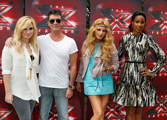 Demi Lovato, Simon Cowell, Paulina Rubio and Kelly Rowland