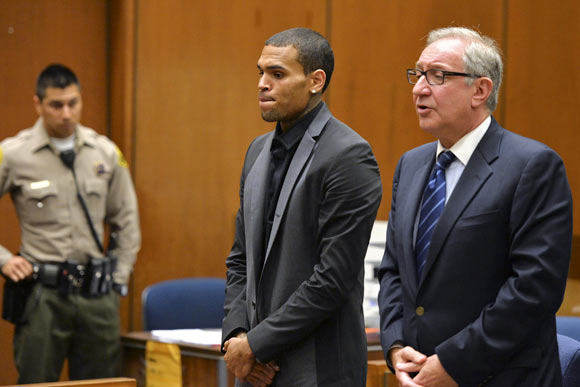 Chris Brown with attorney Mark Geragos