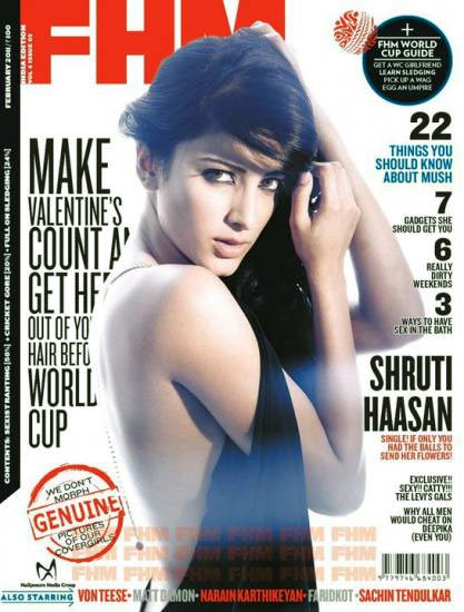 Shruti Haasan on the cover of FHM