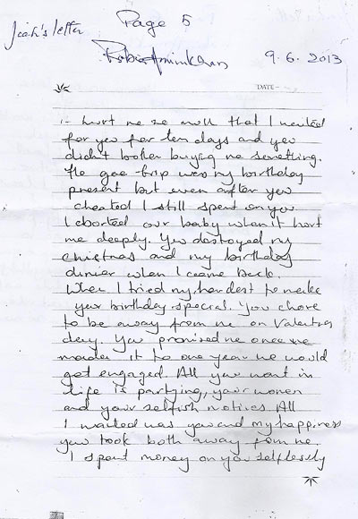 Jiah Khan's last letter