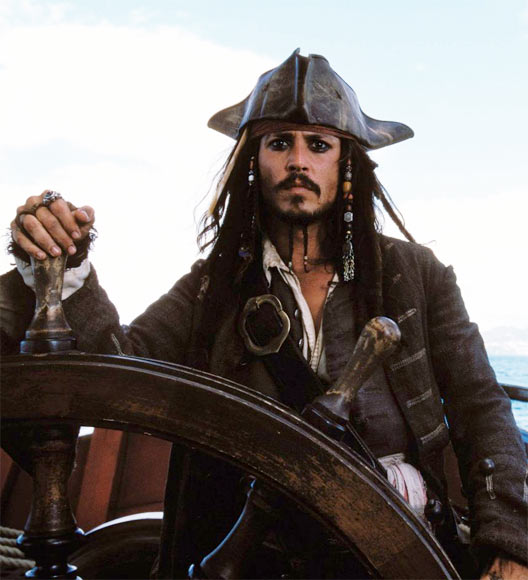 Johnny Depp in Pirates Of The Carribean: The Curse Of The Black Pearl